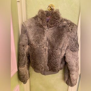 Rabbit real fur coat in mint condition with pockets